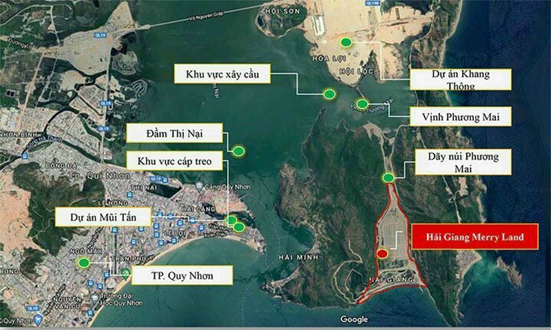 Vị trí dự án mới Hưng Thịnh tại Hải Giang MerryLand